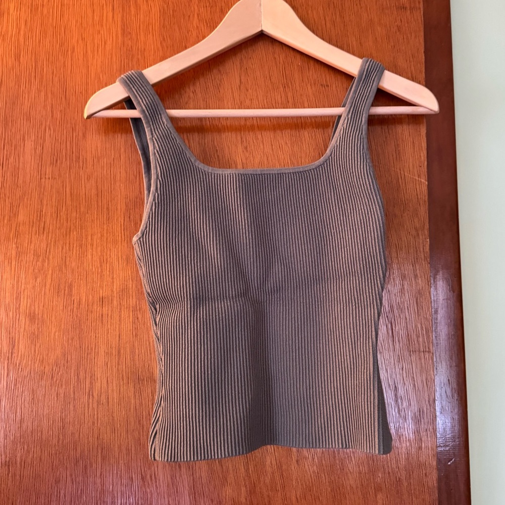 Aritzia Sculpt Kit Square Neck Top Grey Size S